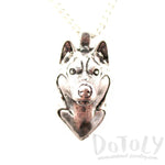 3D Lifelike Siberian Husky Face Shaped Pendant Necklace | Jewelry for Dog Lovers | DOTOLY