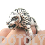 3D Lion Shaped Animal Wrap Armor Knuckle Joint Ring in Silver | Size 5 to 9 | DOTOLY