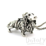 3D Longhaired Dachshund Shaped Animal Pendant Necklace | Jewelry for Dog Lovers | DOTOLY