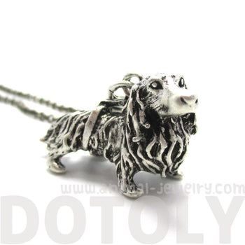 3D Longhaired Dachshund Shaped Animal Pendant Necklace | Jewelry for Dog Lovers | DOTOLY