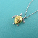 3D Marine Loggerhead Sea Turtle Shaped Pendant Necklace