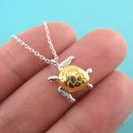 3D Marine Loggerhead Sea Turtle Shaped Pendant Necklace