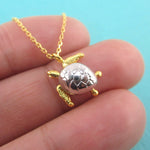 3D Marine Loggerhead Sea Turtle Shaped Pendant Necklace