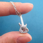 3D Miniature Electric Bass Guitar Shaped Musical Instrument Pendant Necklace
