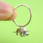 3D Miniature Triceratops Dinosaur Shaped Stud Hoop Earrings | DOTOLY