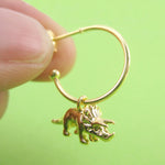 3D Miniature Triceratops Dinosaur Shaped Stud Hoop Earrings | DOTOLY