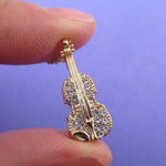 3D Miniature Violin Fiddle Shaped Musical Instrument Pendant Necklace