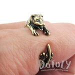 3D Opossum Possum Wrapped Around Your Finger Shaped Ring in Brass