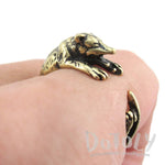 3D Opossum Possum Wrapped Around Your Finger Shaped Ring in Brass | DOTOLY
