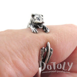 3D Opossum Possum Wrapped Around Your Finger Shaped Ring in Silver