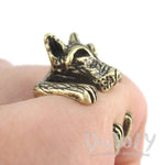 3D Pit bull Dog Shaped Animal Ring in Brass | SALE | Animal Rings