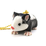 3D Porcelain Black and White Guinea Pig Shaped Ceramic Pendant Necklace