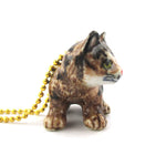 3D Porcelain Bobcat Kitten Lynx Wild Cat Shaped Pendant Necklace
