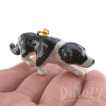 Border Collie Necklace with Handmade Porcelain Pendant