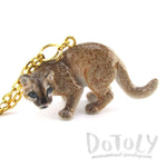3D Porcelain Cougar Cat Shaped Ceramic Pendant Necklace | DOTOLY