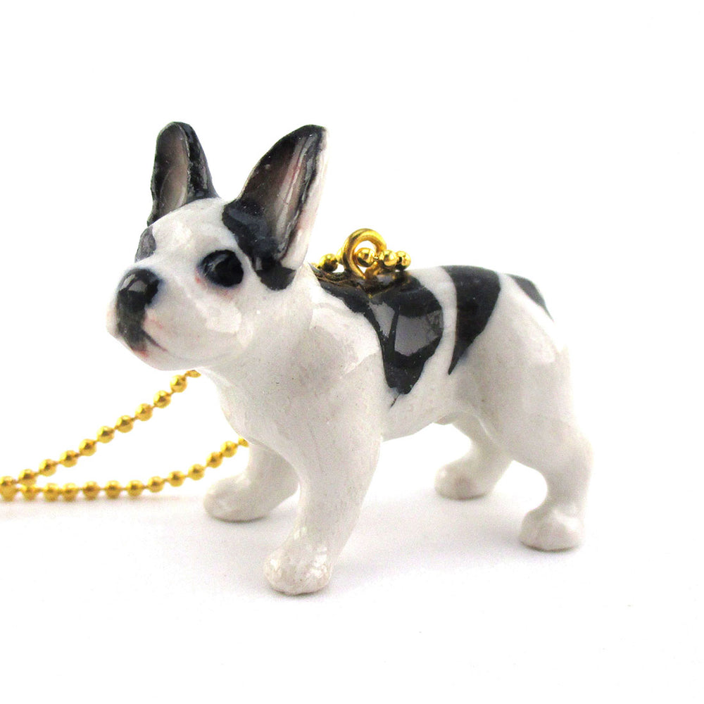 DOTOLY Handmade Porcelain Frenchie French Bulldog Necklace Ceramic