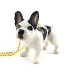 3D Porcelain French Bulldog Dog Animal Shaped Ceramic Pendant Necklace