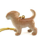 3D Porcelain Golden Retriever Puppy Animal Shaped Ceramic Necklace