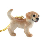 3D Golden Retriever Puppy Shaped Porcelain Necklace by DOTOLY