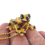 3D Porcelain Panamanian Golden Frog Shaped Ceramic Pendant Necklace