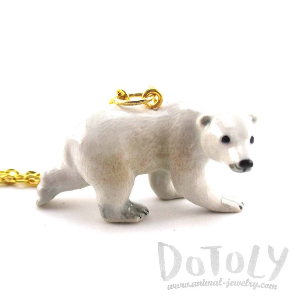 3D Porcelain Polar Bear Shaped Ceramic Pendant Necklace | DOTOLY