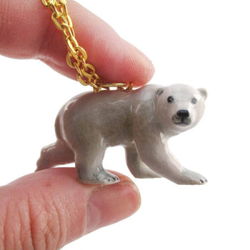 3D Porcelain Polar Bear Shaped Ceramic Pendant Necklace | DOTOLY