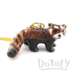 3D Porcelain Red Panda Shaped Ceramic Pendant Necklace | DOTOLY