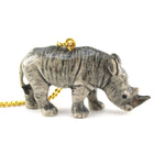 3D Porcelain Rhinoceros Rhino Shaped Ceramic Pendant Necklace