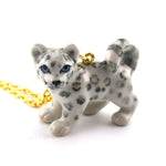 3D Porcelain Snow Leopard Cub Shaped Ceramic Pendant Necklace | DOTOLY