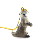 Super Cute Standing Otter Shaped Pendant Necklace Handmade