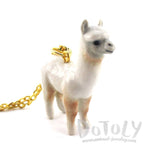 3D Porcelain White Alpaca Llama Shaped Ceramic Pendant Necklace