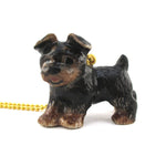 3D Porcelain Yorkshire Terrier Themed Ceramic Dog Pendant Necklace