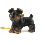 3D Porcelain Yorkshire Yorkie Terrier Dog Shaped Ceramic Animal Pendant Necklace
