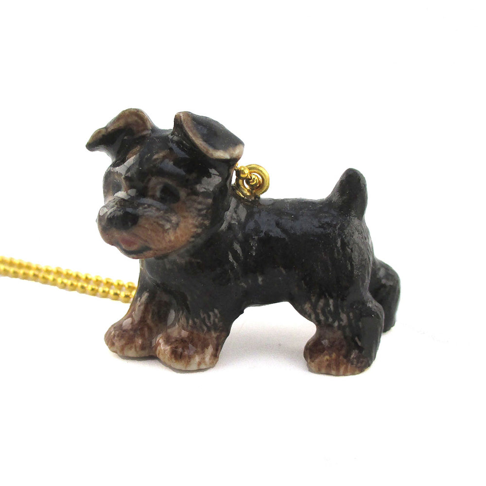 DOTOLY Handmade Porcelain Yorkshire Terrier Yorkie Dog Necklace Ceramic