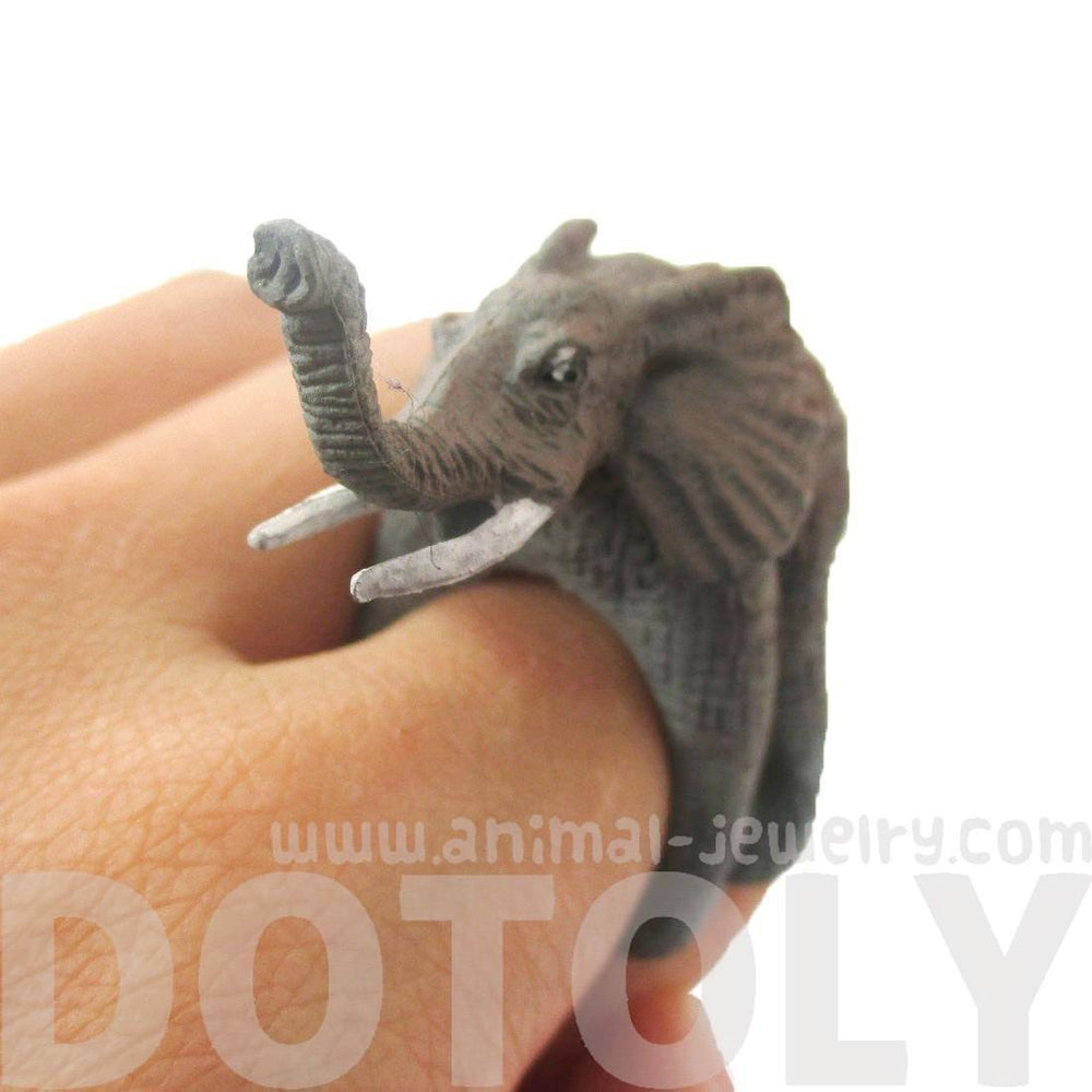 3D Realistic Elephant Figurine Shaped Animal Wrap Ring for Kids | US Size 3 to size 5 | DOTOLY