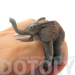 3D Realistic Elephant Figurine Shaped Animal Wrap Ring for Kids | US Size 3 to size 5 | DOTOLY