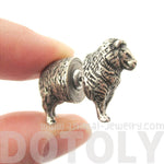 3D Realistic Sheep Shaped Two Part Front Back Stud Earrings in Silver | DOTOLY | DOTOLY