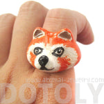 3D Red Panda Shaped Enamel Animal Ring in US Size 6 and 7 | Limited Edition | DOTOLY