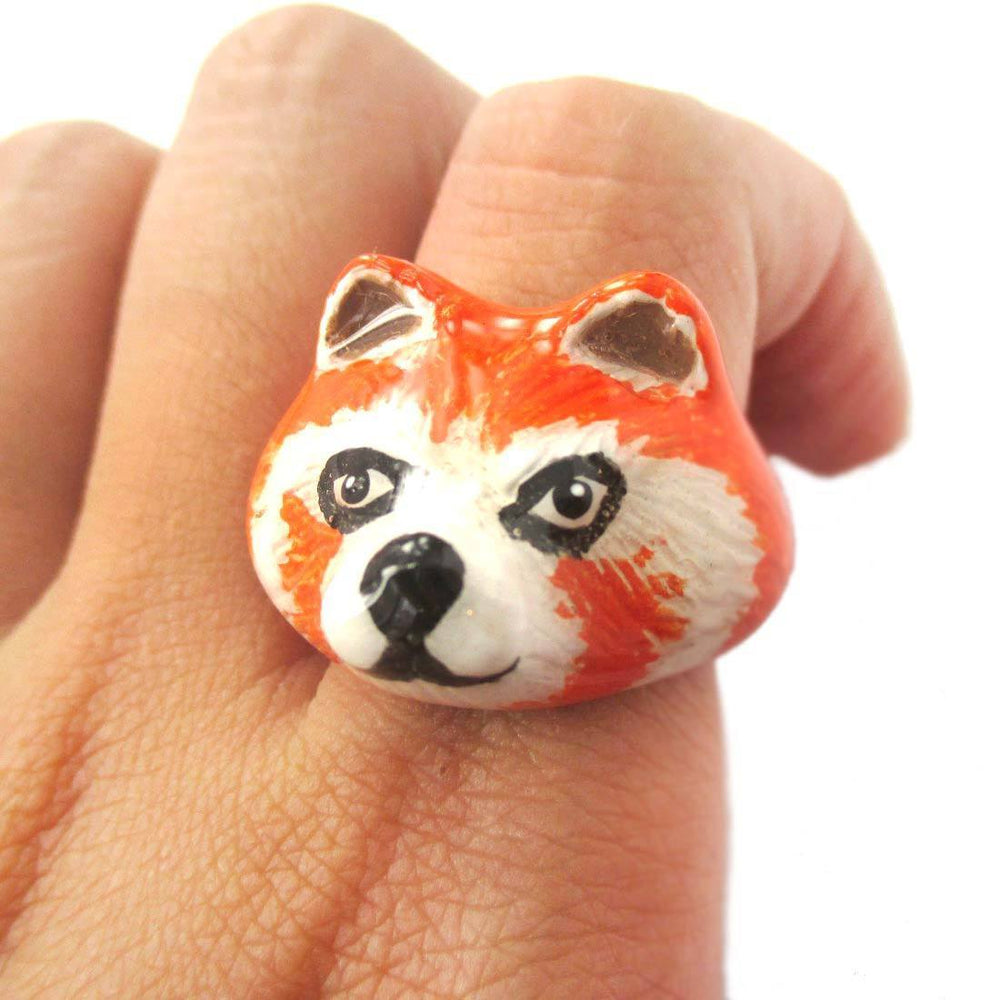 3D Red Panda Shaped Enamel Animal Ring in US Size 6 and 7 | Limited Edition | DOTOLY