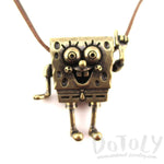 3D SpongeBob SquarePants Shaped Nickelodeon Pendant Necklace in Brass | DOTOLY | DOTOLY