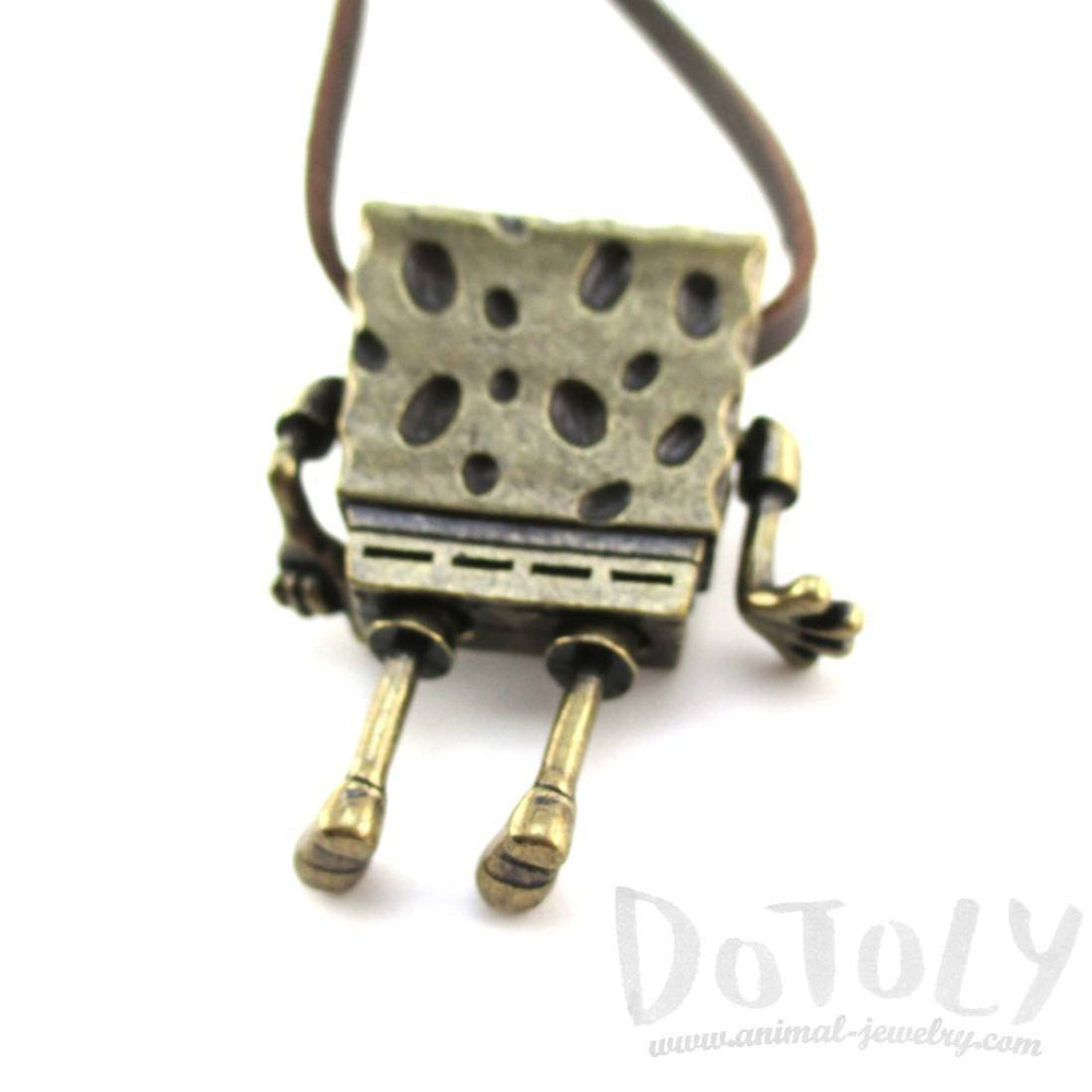 3D SpongeBob SquarePants Shaped Nickelodeon Pendant Necklace in Brass | DOTOLY | DOTOLY