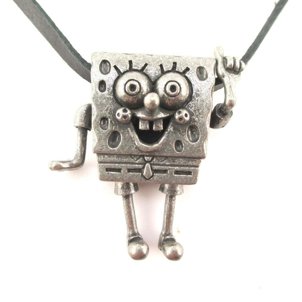 3D SpongeBob SquarePants Shaped Nickelodeon Pendant Necklace in Silver | DOTOLY | DOTOLY