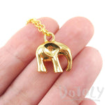 3D Standing Elephant Shaped Pendant Necklace in Gold | DOTOLY | DOTOLY