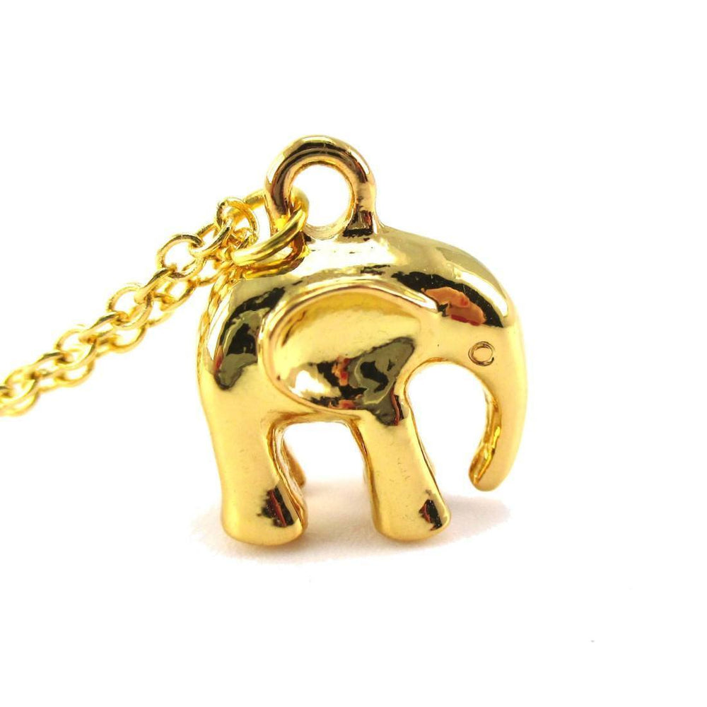 3D Standing Elephant Shaped Pendant Necklace in Gold | DOTOLY | DOTOLY