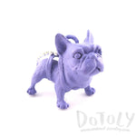 3D Standing French Bulldog Dog Shaped Pendant Necklace in Purple | DOTOLY