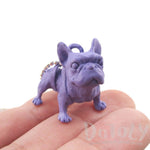 3D Standing French Bulldog Dog Shaped Pendant Necklace in Purple | DOTOLY