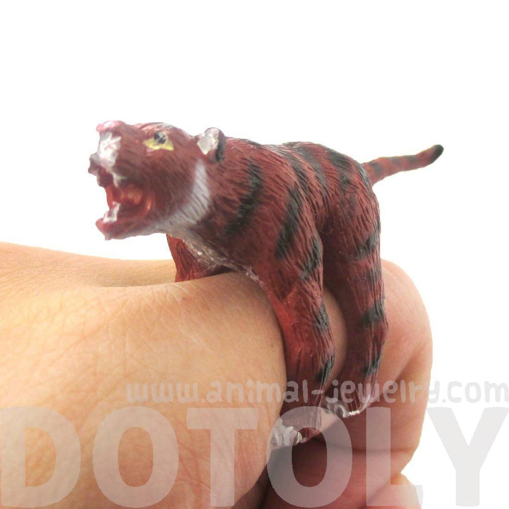 3D Tiger Figurine Shaped Animal Wrap Ring for Kids | US Size 2 to size 4 | DOTOLY