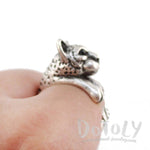 3D Tiger Wrapped Around Your Finger Shaped Ring in Silver | DOTOLY