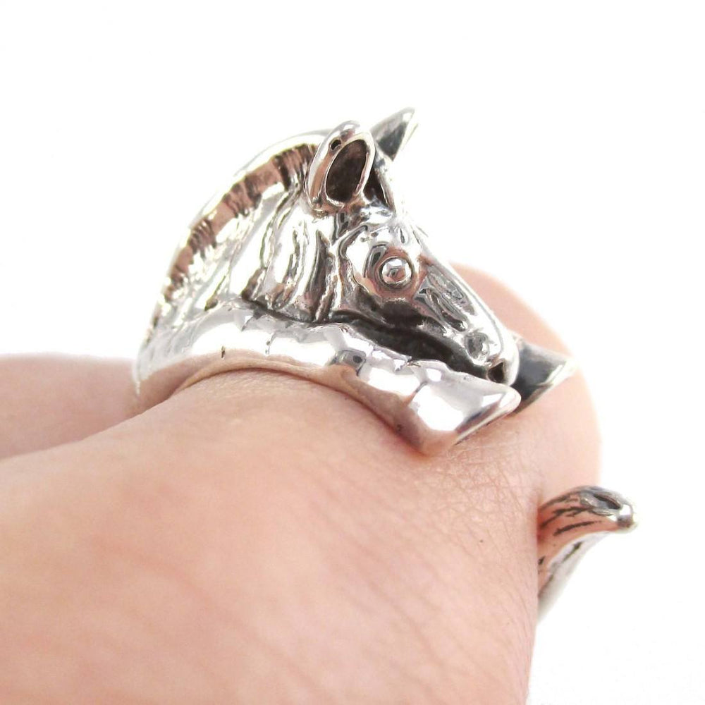 3D Zebra Shaped Animal Wrap Around Ring in 925 Sterling Silver