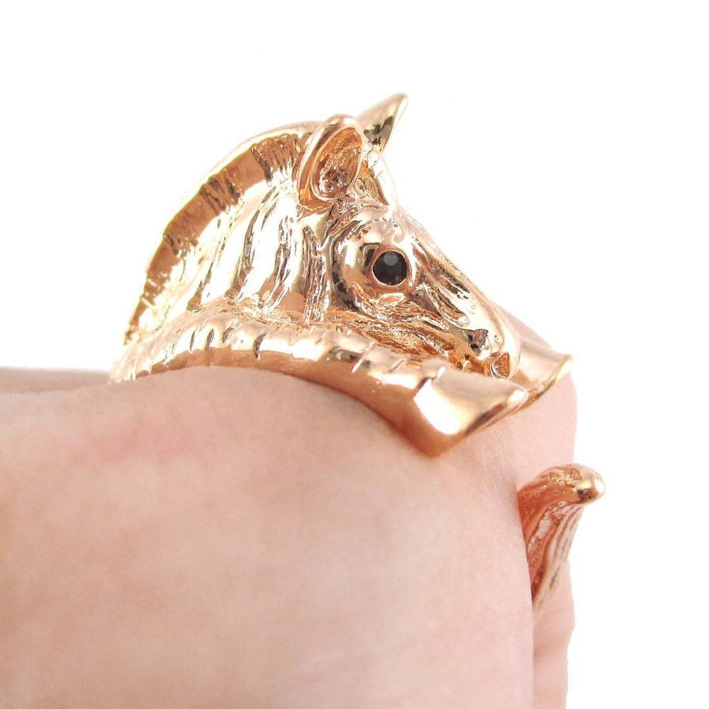 3D Zebra Shaped Animal Wrap Around Ring in Shiny Copper | US Sizes 4 to 9 | DOTOLY